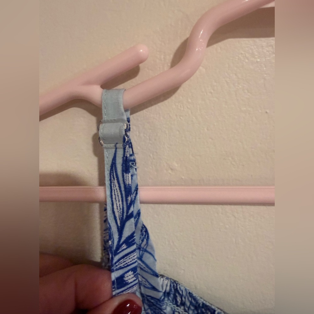 The Children’s Place GirlsTropical Smocked Tiered Dress Blue size Large (10/12) - Picture 5 of 9